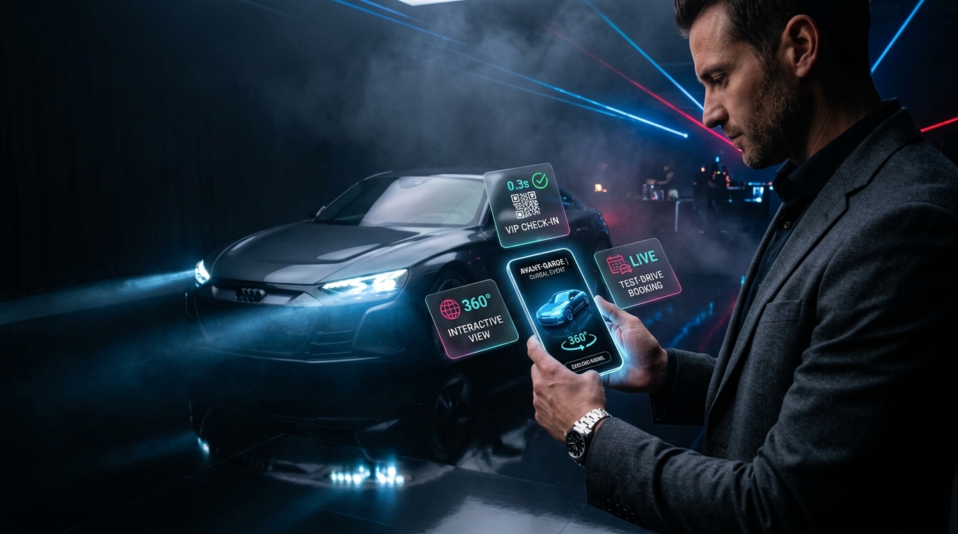 Automotive Launch Event Invitations: 3D Interactive Car Unveil & Engine Sound FX for Audi, Zeekr & Porsche