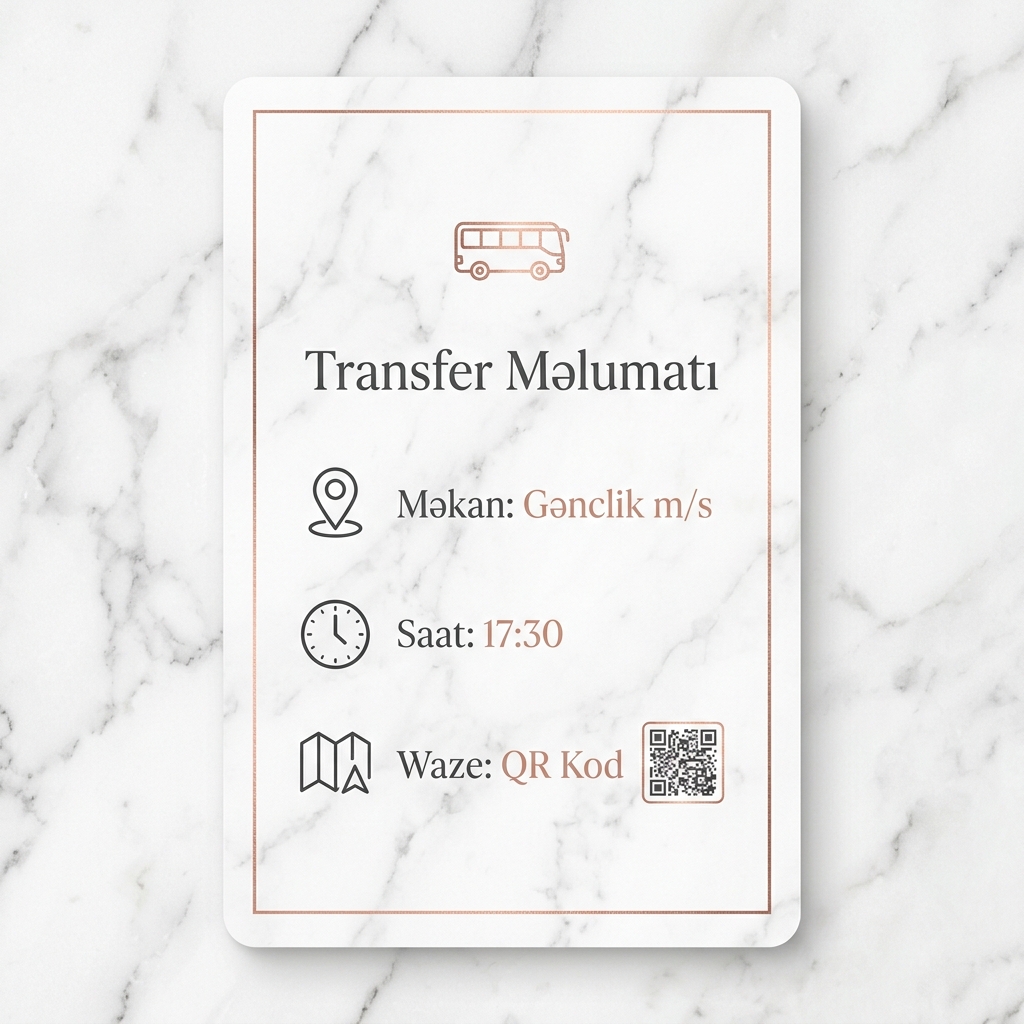Toy Dəvətnaməsində Qonaq Transfer və Avtobus Məlumatı: Toplanış Yeri, Çıxış Saatı və Waze GPS