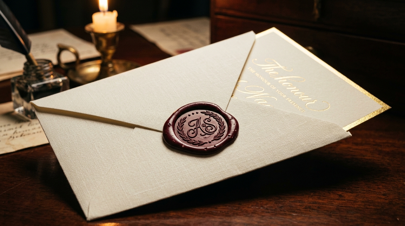 Animated Wax Seal Envelope Invitations: 3D Unfolding, Letter Slide & Custom Couple Monogram Guide