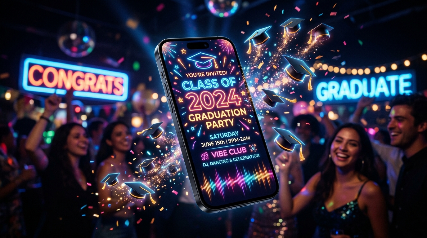 Graduation Ball & Prom Invitation: Interactive Digital Invitations for High Schools and Universities