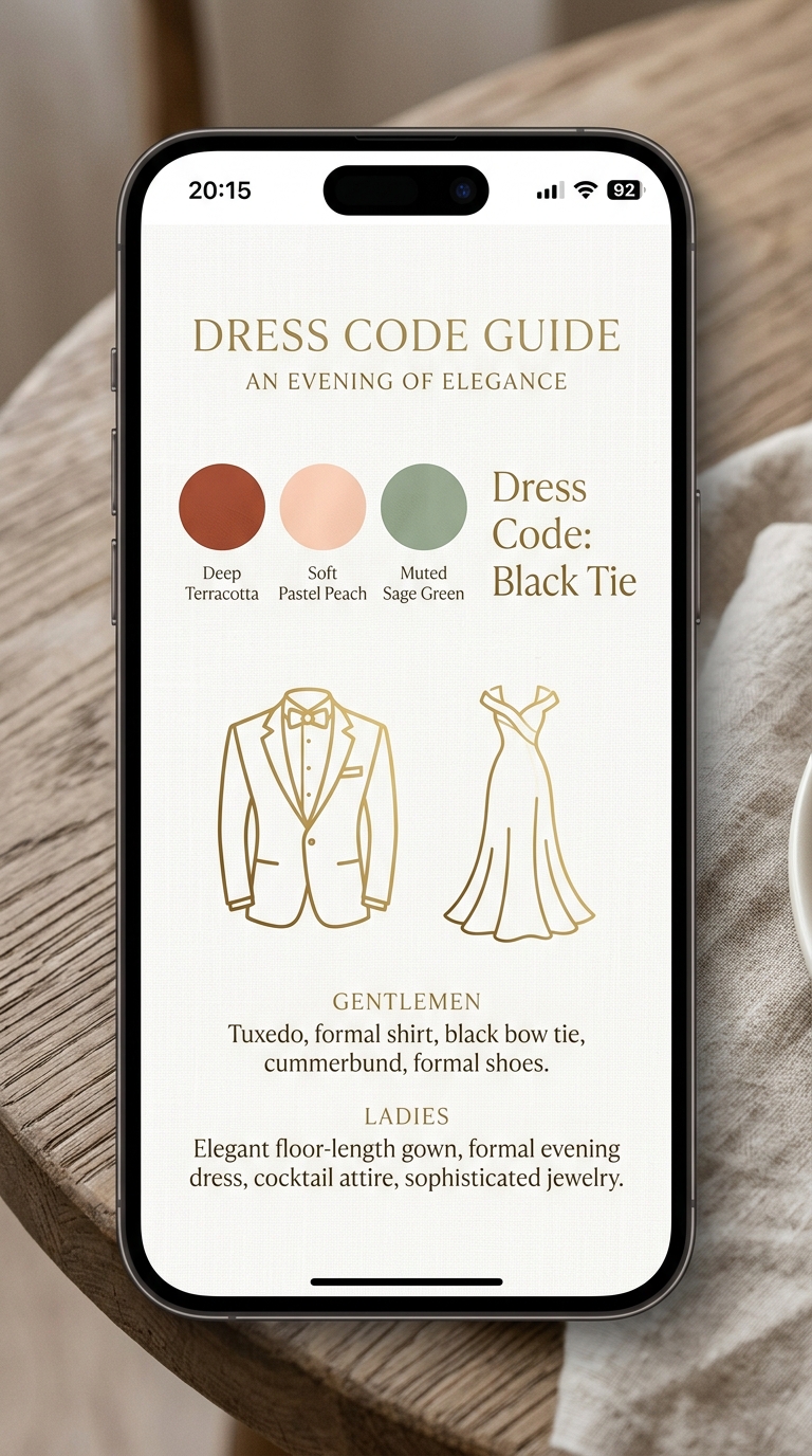 Elektron Dəvətnamədə Dress Code Qaydaları: Black Tie, Pastel və Terracotta Rəng Palitrası Bələdçisi